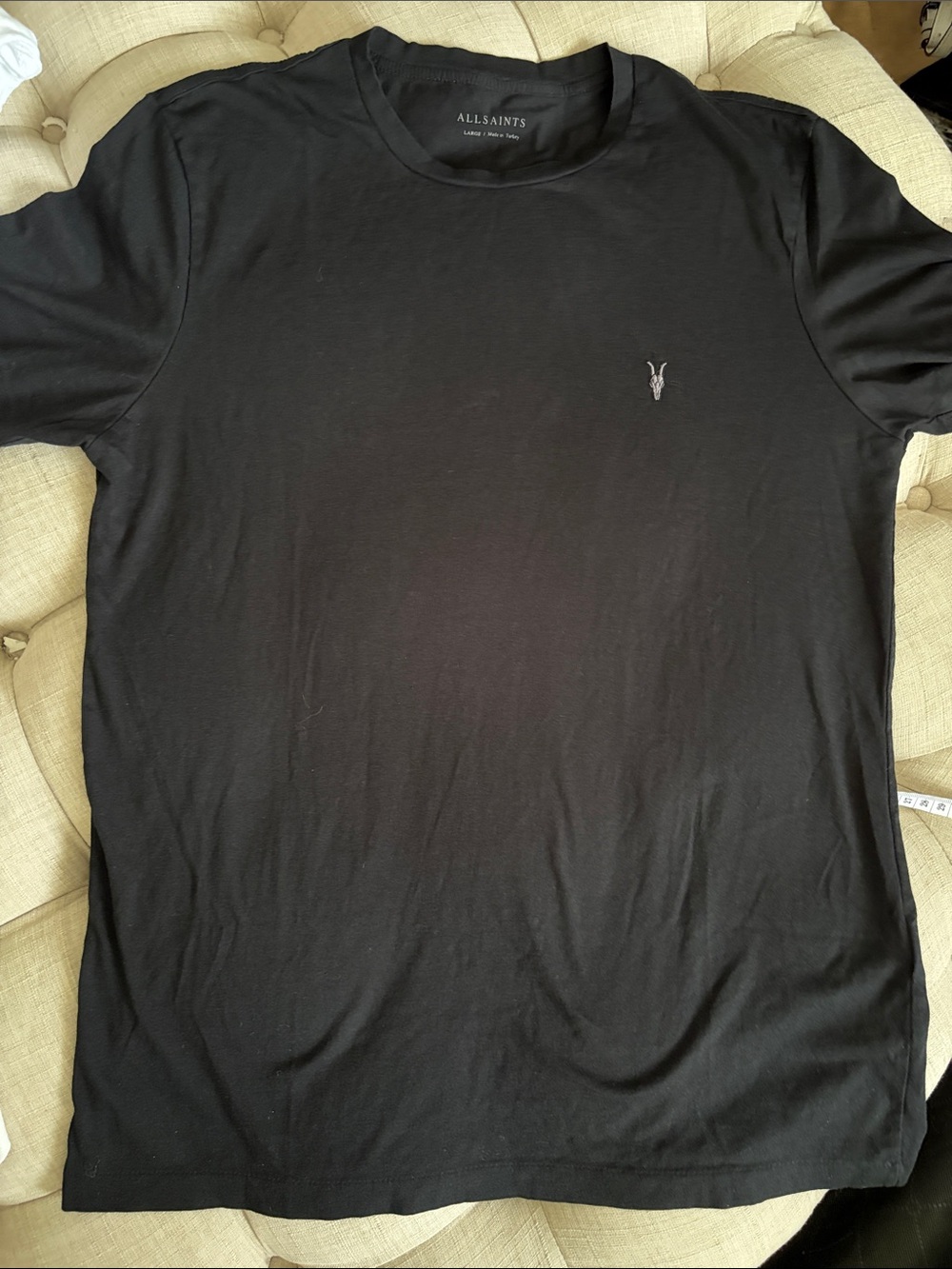 All Saints Black Crew Neck Short Sleeve Tee